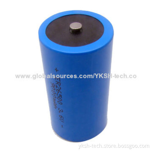 ER C Size Flow Meter Battery/Cylindrical Lithium Thionyl Chloride Cell, TEDS with 8,500mAh Capacity